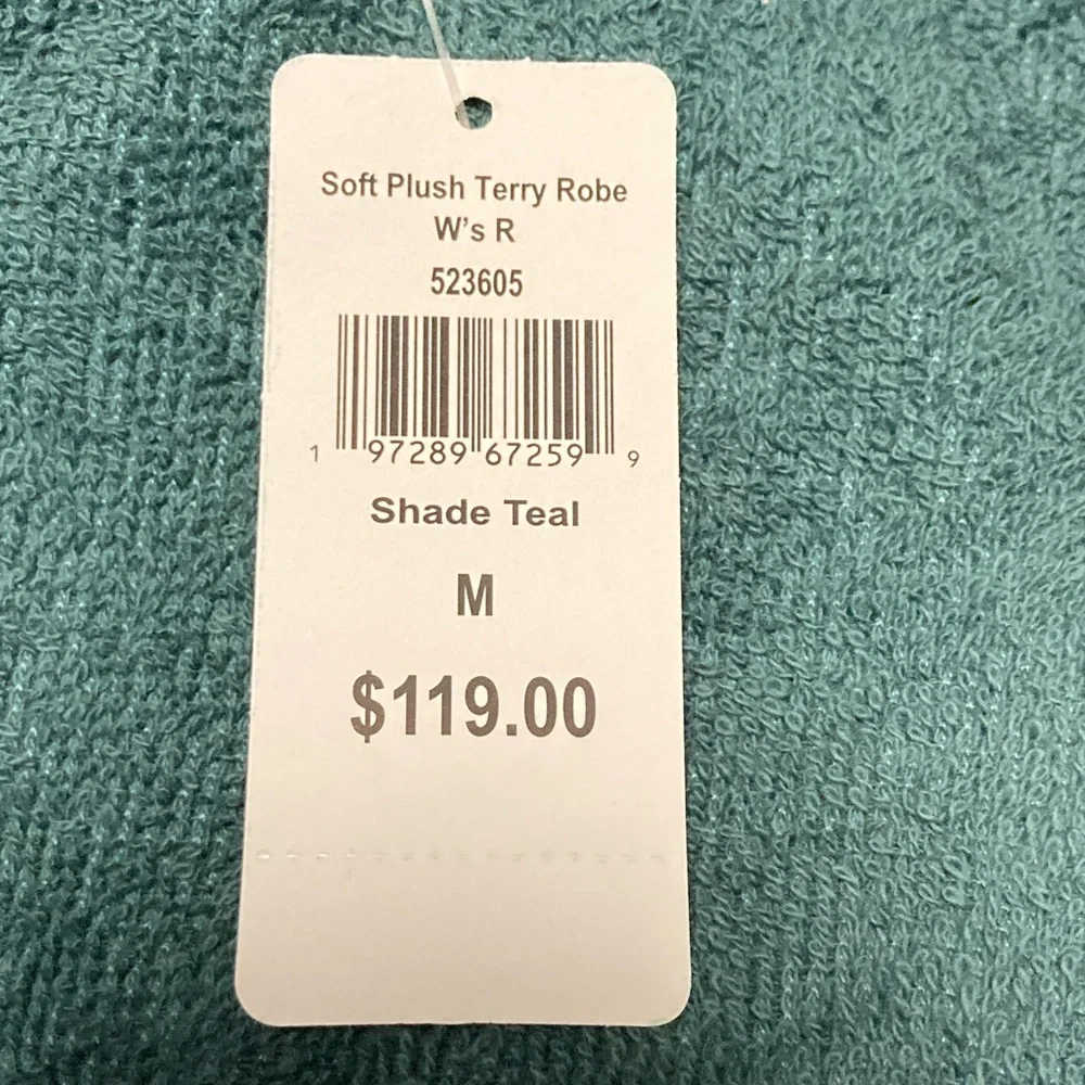 L.L. Bean Teal Terry Cloth Robe Women’s Medium - Picture 6 of 6